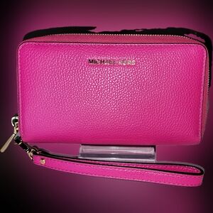 Michael Kors Pink Leather Wristlet NEW.